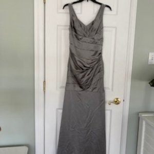 David's Bridal Size 2 Mercury Satin stretch Gown